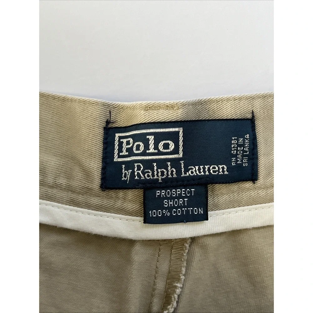 Polo Ralph Lauren Shorts Size 35 Khaki Cotton Prospect Classic Chino Golf Summer